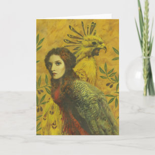 Bird Lady Greetings Card Karte