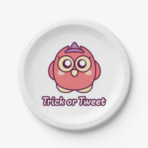 Bird Lover Halloween Niedliche Owl Hexe Pappteller