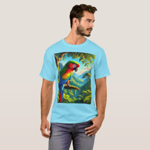 Bird Lover Macaw Parrot Blue T - Shirt