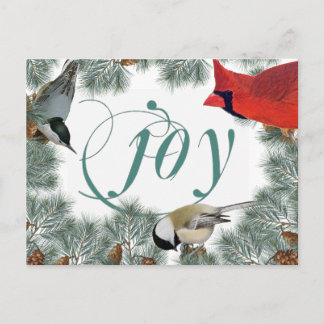 Bird Lover Postkarte mit Kardinal und Chickadee