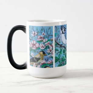 Bird Lovers Blue Hand Painted Art Verwandlungstasse
