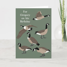 Bird Lovers Canada Gese Illustration Birthday Karte