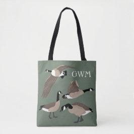 Bird Lovers Canada Gese Illustration Mit Monogramm Tasche