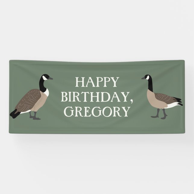 Bird Lovers Canada Gese Illustration Personalisier Banner (Horizontal)