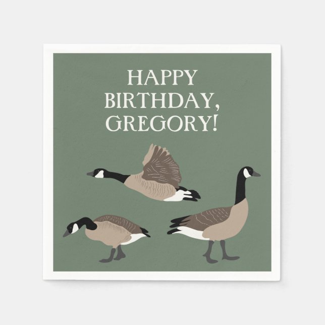 Bird Lovers Canada Gese Illustration Personalisier Serviette (Vorderseite)
