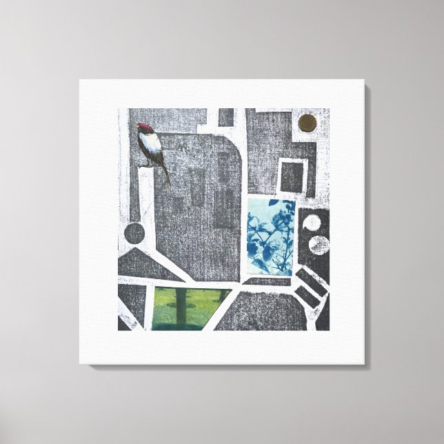 Bird Map Stretched Canvas Print Leinwanddruck (Vorderseite)