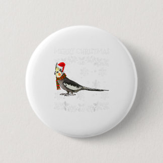 Bird Merry Christmas Ornament Cockatiel Button