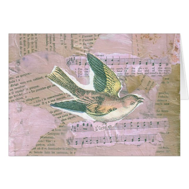 Bird Mixed Media Collage (Vorderseite (Horizontal))