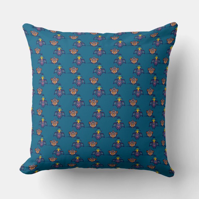 Bird & Mouse Throw Pillow Kissen (Vorderseite)