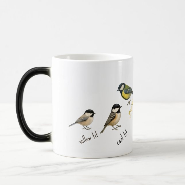 Bird Mug – Garden Birds Watercolour Coffee Cup Verwandlungstasse (Links)