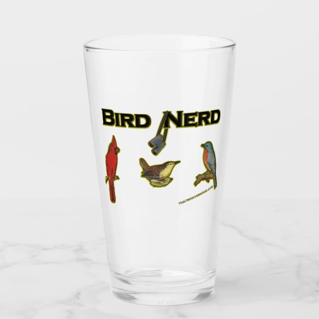 Bird Nerd Fun Beer Glass Glas (Vorderseite)