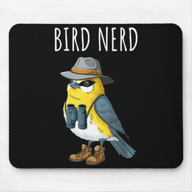 Bird Nerd Funny Bird Watching Birding Bird Lover W Mousepad (Vorne)