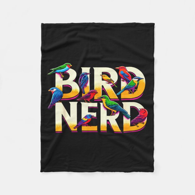 Bird Nerd Funny Birdwatching Birdwatcher Bird Love Fleecedecke (Vorderseite)