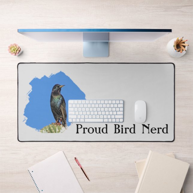 Bird Nerd Hübsch Black Starling Cactus Birdwatcher Schreibtischunterlage (Büro 1)