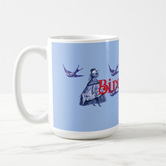 Bird Nerd Woman Binoculars Kaffeetasse (Links)