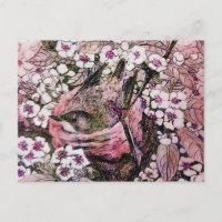 BIRD NEST , BAUM MIT WEISS ROTEN PINKSPRINGBLUMEN