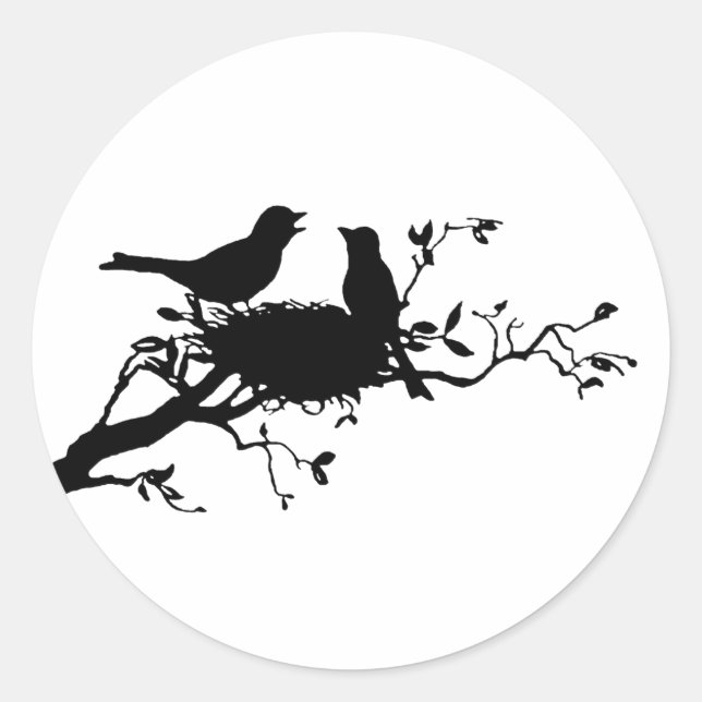 Bird Nest Runder Aufkleber (Vorderseite)