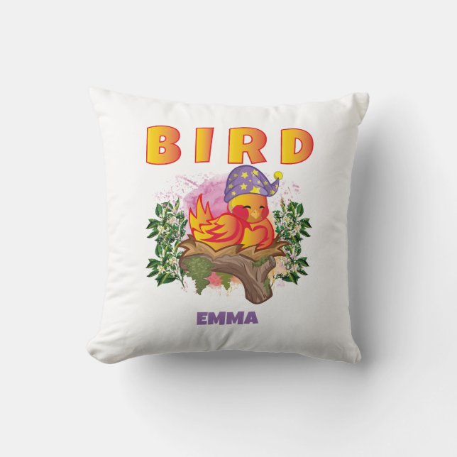 BIRD NIEDLICH LOVELY FUNNY PERSONALISIERT KIDS KISSEN (Vorderseite)