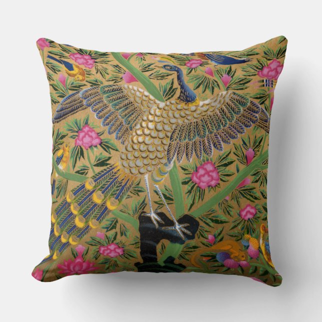 Bird of Life Throw Kissen (Vorderseite)