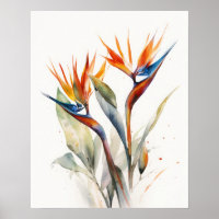 Bird of Paradise Blume Art Print Poster
