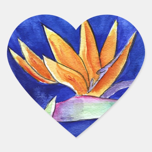 Bird of Paradise Blume Artwork Painting Sticker (Vorderseite)