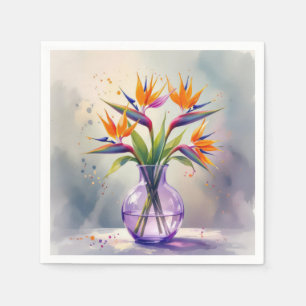 Bird of Paradise Blume Bouquet im Wasser Serviette