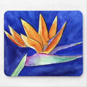 Bird of Paradise Blume Kunstwerk Malerei Mousepad