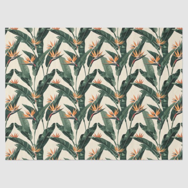 Bird of Paradise Botanical Pattern Decoupage Seidenpapier (Vorderseite)