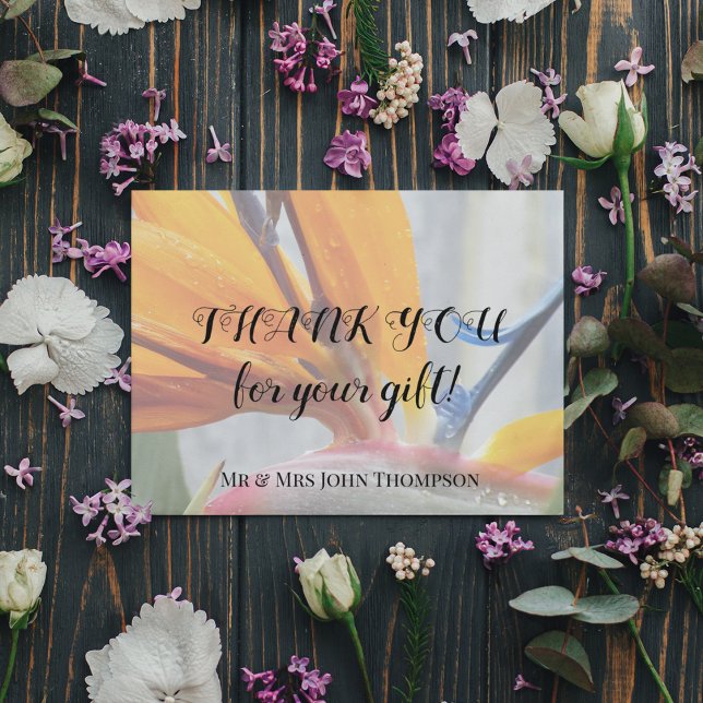 Bird of Paradise Floral Wedding Vielen Dank Mitteilungskarte (In Situ Wedding)