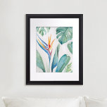 Bird of Paradise Florida Wasserfarben Poster<br><div class="desc">Fügen Sie Ihrem Raum eine Touch Paradies hinzu, mit diesem lebendigen Paradies Florida Aquarelle bedruckt, mit meiner originalen handbemalten Blume und Palmenblättern in den Farbtönen Orange, Grün und Türkis. Diese botanische Wandkunst ist ideal, um in jedem Zimmer eine entspannende tropische Atmosphäre zu schaffen - von den Zimmern über die Bäder...</div>