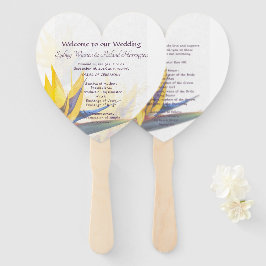 Bird-of-Paradise Herz-Shaped Wedding Fan Programm Fächer