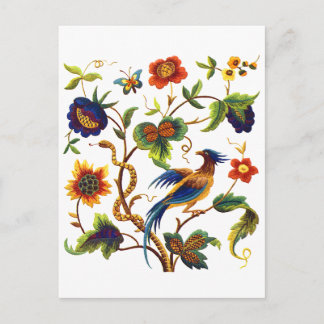 Bird of Paradise Jakobsstickerei Postkarte