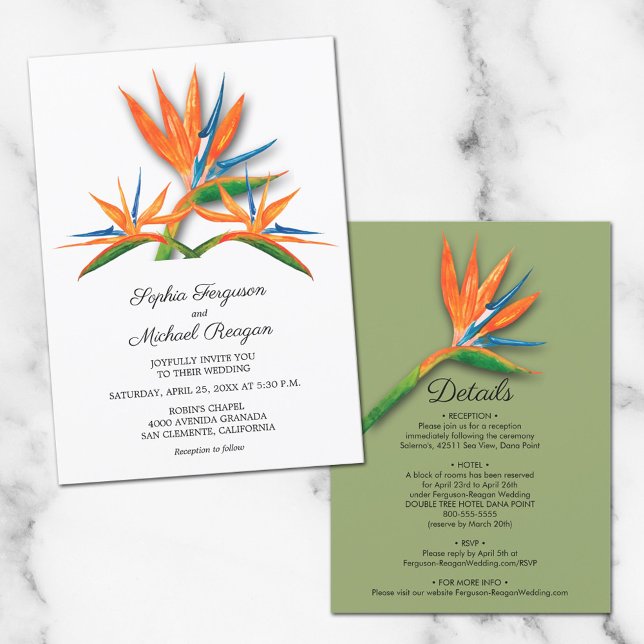 Bird of Paradise Mariage All In One Invitations (Créateur téléchargé)
