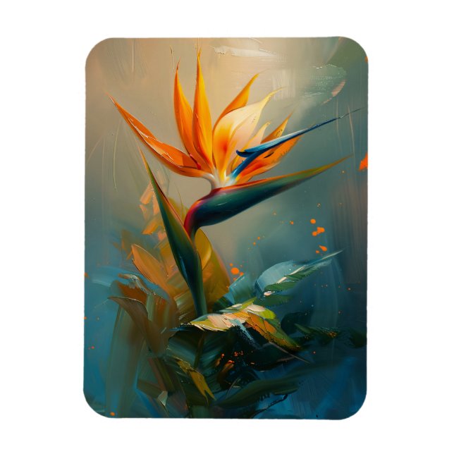Bird of Paradise Oil Painting Flexible Magnet (Vertikal)