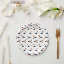 Bird of Paradise pattern on paper party plate Pappteller