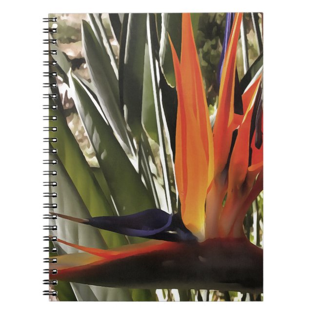 Bird of Paradise Strelitzia Reginae Acrylic Painti Notizblock (Vorderseite)