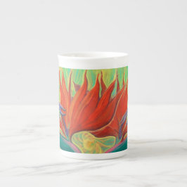 Bird of Paradise Tropical Blume Kunst, Dichtung un Prozellantasse