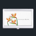 Bird of Paradise Tropical Business Card Holder Visitenkarten Dose<br><div class="desc">Bird of Paradise Tropical Business Card Inhaber. Passen Sie den Text an oder verließ ihn leer.</div>