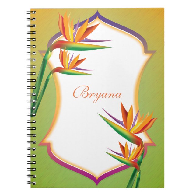 Bird of Paradise Tropical Floral Notebook Journal Notizblock (Vorderseite)