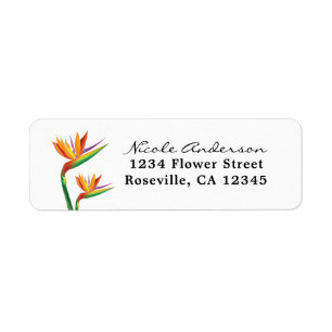 Bird of Paradise Tropical Wedding Address Labels