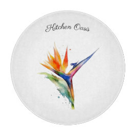 Bird of Paradise Watercolor, custom Schneidebrett