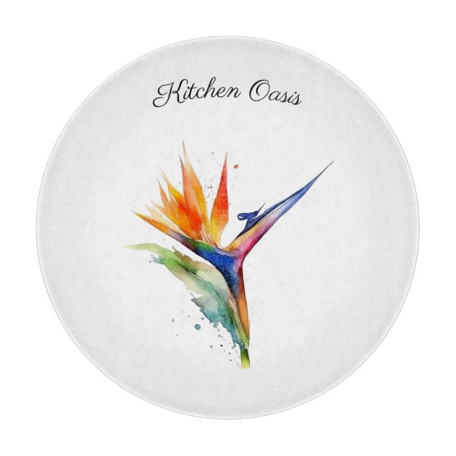 Bird of Paradise Watercolor, custom Schneidebrett (Vorderseite)