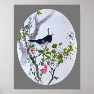 Bird on the Cherry Blossom Branch, Watanabe Seitei Poster