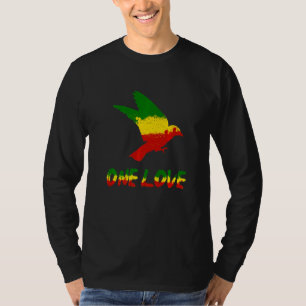 Bird One Liebe Rasta Reggae Rastafarian Jamaica Ro T-Shirt