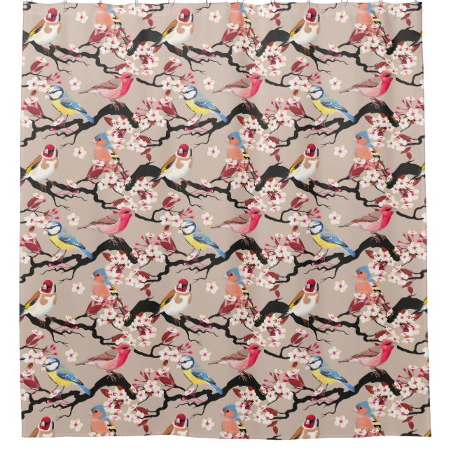 Bird Pattern Duschvorhang (Vorderseite)