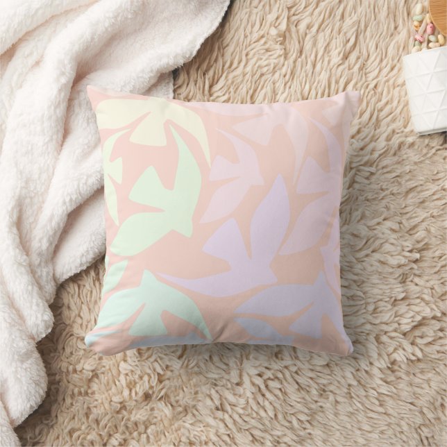 Bird Pattern farbenfrohe Pastell Kids Room Pilz Kissen (Decke)