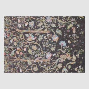 Bird & Rabbit im Blumengarten, William Morris Seidenpapier