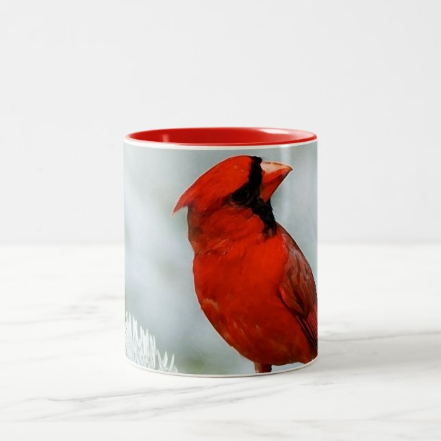 Bird red_iphone zweifarbige tasse (Mittel)