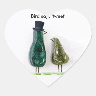 Bird sagt "tweet" Herz-Aufkleber