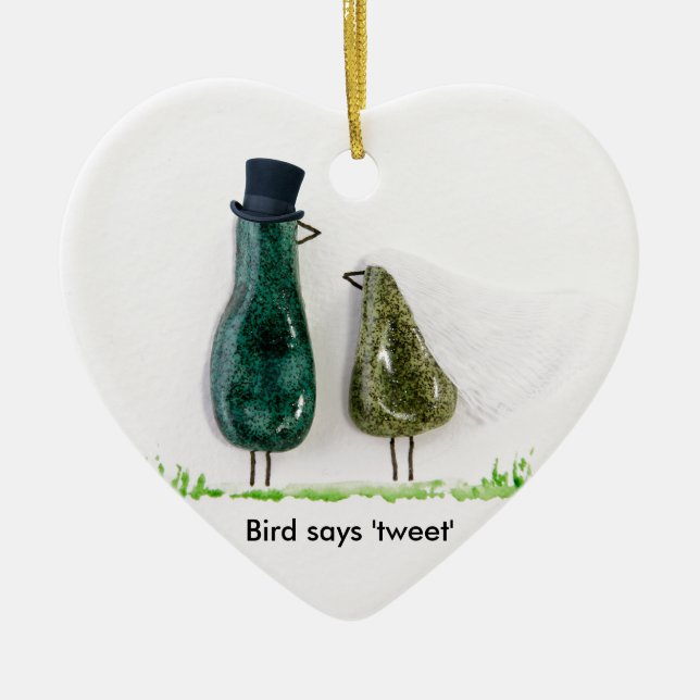 Bird sagt "tweet" keramikornament (Vorne)